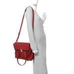Textured Calfskin Medium Pashli Satchel Crimson