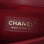 Lambskin Quilted Small Boy Flap Dark Red
