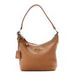 Vitello Daino Soft Mini Shoulder Bag Caramel