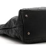 Calfskin Quilted Large Coco Pleats Tote Black