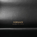 Vitello Barocco Virtus Top Handle Shoulder Bag Black