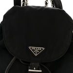Tessuto Nylon Vela Chain Backpack Black
