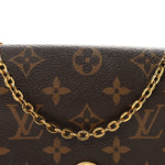 Monogram Flore Chain Wallet Rose Ballerine