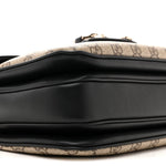 GG Supreme Monogram Horsebit 1955 Soft Small Shoulder Bag Beige Black