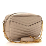 Grain De Poudre Matelasse Monogram Mini Lou Camera Bag Dark Beige