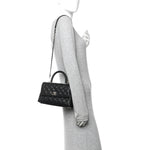 Caviar Quilted Mini Coco Handle Flap Black