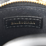 Grained Calfskin Logo Mini Ville Top Handle Bag Black White