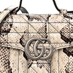 Snakeskin Matelasse Aria Mini GG Marmont Top Handle Shoulder Bag Roccia