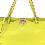 Vitello Medium Rockstud Tote Yellow Fluo