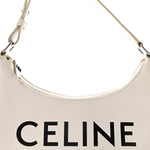 Smooth Calfskin Ava Logo Shoulder Bag White
