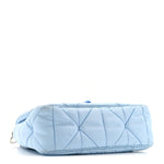 Re-Nylon Quilted Padded Flap Shoulder Bag Celeste
