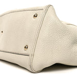 Pebbled Calfskin Medium Soho Shoulder Bag Off White
