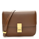 Box Calfskin Medium Classic Box Flap Bag Camel