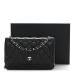 Caviar Quilted Wallet on Chain WOC Black