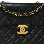 Lambskin Quilted XL Jumbo Single Flap Black