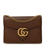 Cellarius Calfskin GG Marmont Chain Wallet Nut Brown