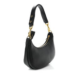 Smooth Calfskin Medium Strap Ava Shoulder Bag Black