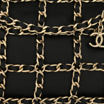 Lambskin Chain Frame Shoulder Bag Black