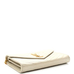 Grain De Poudre Matelasse Chevron Monogram Chain Wallet Crema Soft