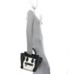 Polka Dot Snakeskin Smooth Calfskin Micro Luggage Black White