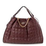 Calfskin Quilted Large Deco Tote Bag Rosso Ancora Red