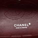 Distressed Patent Quilted Medium Double Flap Black