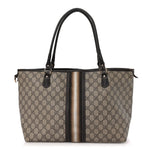 GG Plus Monogram Web Tote Dark Brown