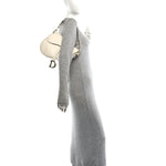 Grained Calfskin Saddle Bag White