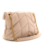 Lambskin Quilted Small Loulou Puffer Monogram Chain Satchel Dark Beige