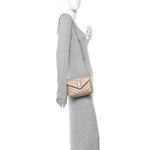 Calfskin Y Quilted Monogram Toy Loulou Crossbody Bag Dark Beige