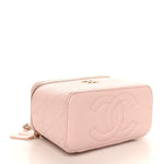 Caviar Quilted Top Handle Vanity With Chain Light Pink