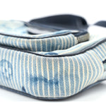 Hickory Stripes Denim Monogram Watercolor Outdoor Pouch Blue