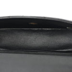 Lambskin Chevron Quilted Mini Rectangular Flap Black