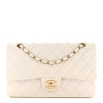 Caviar Quilted Medium Double Flap White