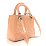 Patent Cannage Medium Lady Dior Rose Clair
