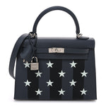 Epsom Tadelakt Chevre Mysore Casaque Etoilee Kelly Sellier 25 Ardoise Black Vert Peppermint