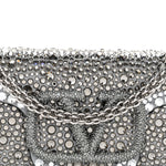 Crystal Suede Enamel Vlogo Small Loco Shoulder Bag Silver