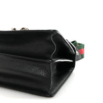 Dollar Calfskin Crystal Web Medium Dionysus Bamboo Top Handle Bag Black Black Diamond