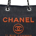 Denim Small Deauville Tote Blue Orange