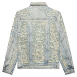 Destroyed Denim Jacket - Tan Denim Blue