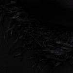 Oversized Feathered Hoodie - Black
