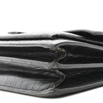 Calfskin Crocodile Embossed Medium Monogram Sunset Black