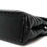 Calfskin Y Quilted Monogram Medium Loulou Chain Satchel Black
