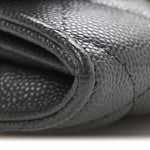 Caviar Quilted Bracelet On Chain Clutch Grey
