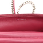 Lambskin Quilted Boy Wallet On Chain WOC Dark Fuchsia