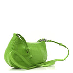 Extra Supple Calfskin Crocodile Embossed Le Cagole Mini Purse With Chain Acid Green