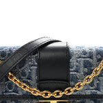Denim Oblique 30 Montaigne East West Chain Flap Bag