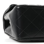 Lambskin Quilted Mini Rectangular Flap Black