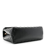 Calfskin Y Quilted Monogram Small Loulou Chain Satchel Black