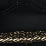 Coated Canvas Calfskin La Greca Signature Tote Bag Black Khaki